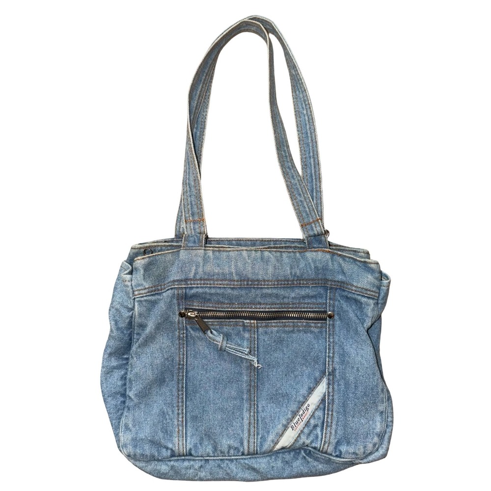 Y2K Blue Indigo cotton basics Denim Shoulder purse